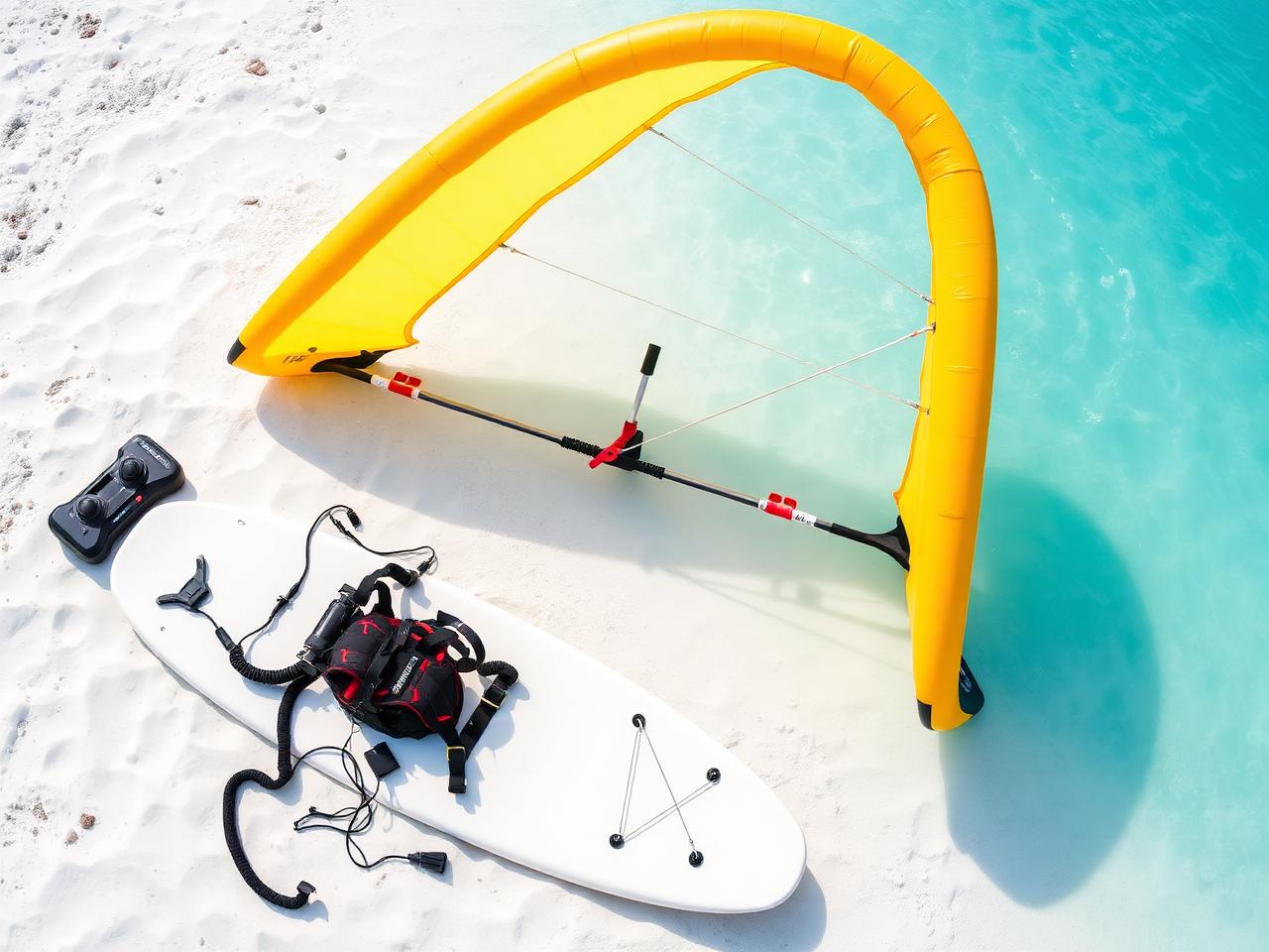 Complete Kite Set available for rental at Sport View Kitesurfing School, Diani Beach